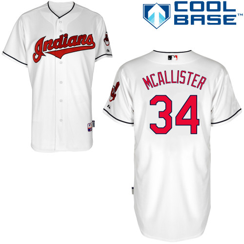 Zach McAllister #34 MLB Jersey-Cleveland Indians Men's Authentic Home White Cool Base Baseball Jersey